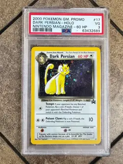 Dark Persian 2000 Pokemon Game Promo Nintendo Magazine 60 HP #17 PSA 3 - Image 1