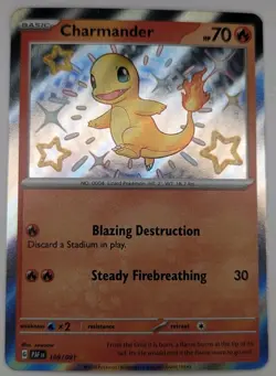Charmander 109/091 Pokemon TCG Scarlet & Violet Paldean Fates Baby Shiny Rare NM - Image 1