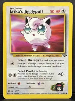 Erika's Jigglypuff 69/132 - Gym Challenge Pokemon TCG WOTC Vintage 2000 NM/LP - Image 1