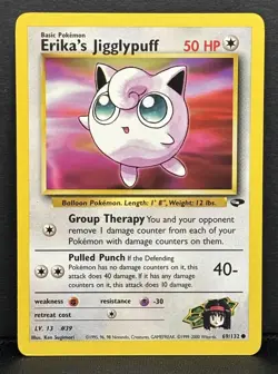 Erika's Jigglypuff 69/132 - Gym Challenge Pokemon TCG WOTC Vintage 2000 NM/LP - Image 2