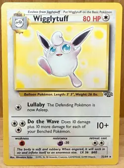 Wigglytuff Pokemon TCG Jungle Set Unlimited 32/64 Rare Non-Holo LP - Image 1