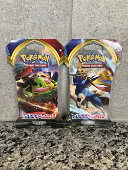 2x Pokemon Sword & Shield Base Set Sleeved Booster Pack Sealed - Image 1