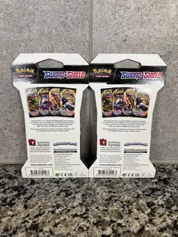 2x Pokemon Sword & Shield Base Set Sleeved Booster Pack Sealed - Image 2