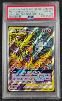 ✨ PSA 10 GEM MINT 2019 Pokemon SM210 Moltres & Zapdos & Articuno GX - Image 1