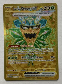 Pokemon Twilight Masquerade Teal Mask Ogerpon Ex 221/167 Gold Hyper Rare LP - Image 1