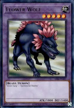 YuGiOh Legend of Blue Eyes 25th Anniversary LOB-EN107 Flower Wolf Rare - Image 1