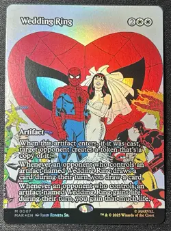 Wedding Ring Borderless FOIL ! #0007 MTG Spider-Man - NM - Image 1
