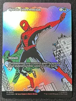 MTG Marvel's Spider-Man Heroic Intervention Borderless Foil Mythic #0034 - Image 1