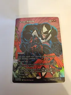 Savage Beating Borderless FOIL MTG Marvel Eternal-Legal Nm/M - Image 1