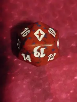 Mtg Worldwake RED Spindown Dice Die D20 life counter RED DECK WINS - Image 1