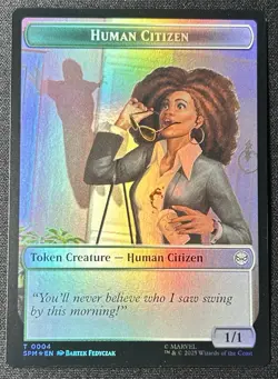 MTG - Spider-Man - T 0007 Treasure T 0004 Human Citizen DOUBLE SIDED - Image 2