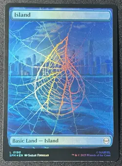 MTG Spider-Man *FOIL* FULL ART L Island #0190 - Image 1