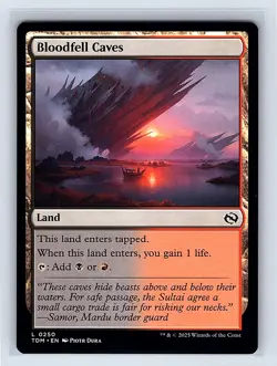 Bloodfell Caves #250 Regular Land MTG 2025 Tarkir: Dragonstorm (TDM) - Image 1