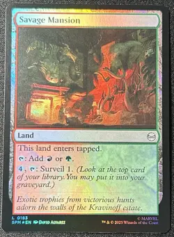 MTG Spider-Man *FOIL* L Savage Mansion #0183 NM - Image 1