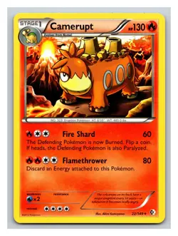 Camerupt 22/149 - Black White - Boundaries Crossed - Rare - Pokemon Card PP10 - Image 1