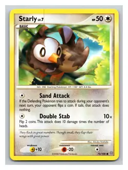 Pokemon Diamond and Pearl Stormfront Card - Starly 75/100O PP12 - Image 1