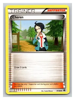 Pokemon Trading Card - Emerging Powers: Cheren 91/98 PP11 - Image 1