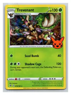 Trevenant 2022 Trick Or Trade Halloween Stamp Pokemon TCG Line Holo 015/192 PP8 - Image 1