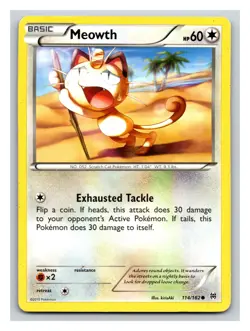 Meowth 114/162 - Breakthrough - Common - Pokemon Card TCG - LP PP8 - Image 1