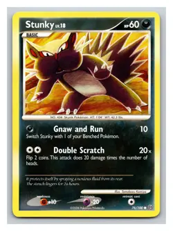 Pokemon Diamond and Pearl Stormfront Card - Stunky 76/100 PP12 - Image 1