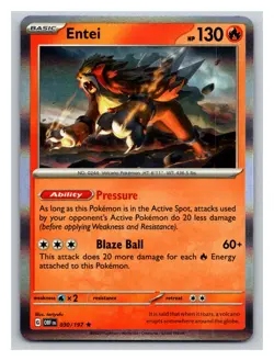 Pokemon Rare Holo Foil Entei Card 030/197 Obsidian Flames PP13 - Image 1
