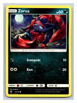 Pokemon Card Zorua Shining Legends Common 52/73 Non Holo PP5 - Image 1