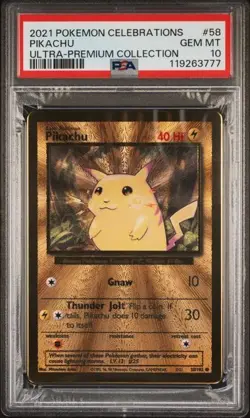PSA 10 - 2021 Pokemon Celebrations UPC PIKACHU Gold Metal Card #58 (3777) - Image 1
