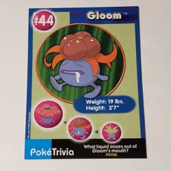 1999 Burger King PokeTrivia Trading Card - Gloom #44 - Image 1