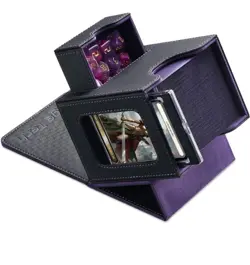Mage Tech Commander Deck Box for MTG Magnetic Card Holder Black/Purple - Image 1
