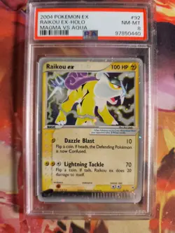 Pokemon Card Raikou Ex Holo Ex Team Aqua Vs Magma English Englisch PSA 8 - Image 2