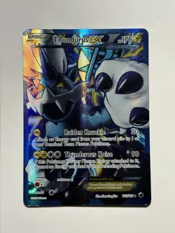 Thundurus EX 110/116 Ultra Rare Full Art Holo Plasma Freeze Pokemon Card - Image 1