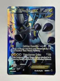 Thundurus EX 110/116 Ultra Rare Full Art Holo Plasma Freeze Pokemon Card - Image 3