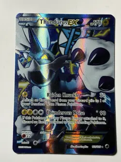 Thundurus EX 110/116 Ultra Rare Full Art Holo Plasma Freeze Pokemon Card - Image 4