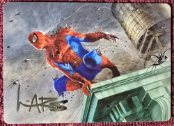MTG Marvel Heroic Horde Gold Signature Spider-Man Art Card 21/54 Art Series MINT - Image 1