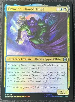 MTG Spider-Man *FOIL* U Prowler, Clawed Thief #0138 - Image 1