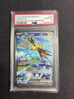 Pokemon Zapdos EX Holo Rare Card 202/165 Scarlet & Violet: 151 - PSA 10 - Image 1
