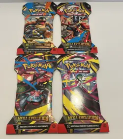 Pokemon TCG (4) Mega Evolutions Sleeved Booster Packs - Full Art Set - Image 1
