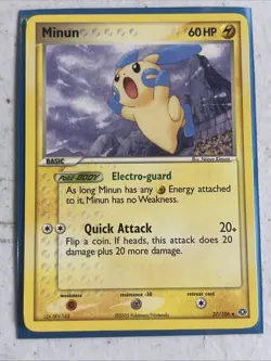 Minun 37/106 Emerald Pokemon TCG Regular Moderately Played - Image 1