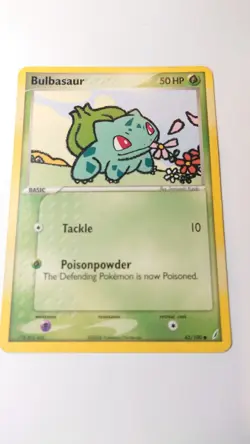2006 Pokemon TCG Bulbasaur 45/100 EX Crystal Guardians Non Holo Mp - Image 1