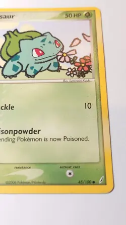 2006 Pokemon TCG Bulbasaur 45/100 EX Crystal Guardians Non Holo Mp - Image 4