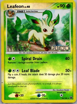 Burger King Promos #024/100 Leafeon Stamped Holo Pokemon HP - Image 1