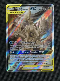 Arceus & Dialga & Palkia GX 221/236 Alternate Full Art Pokemon 2019 NM - Image 1