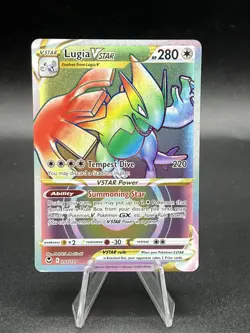 2022 Pokemon SWSH Silver Tempest Lugia VSTAR Secret Rainbow 202/195 NM AI3 - Image 1