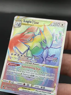 2022 Pokemon SWSH Silver Tempest Lugia VSTAR Secret Rainbow 202/195 NM AI3 - Image 2