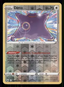 Ditto Crown Zenith #107/159 Rare Reverse Holo Pokemon LP - Image 1