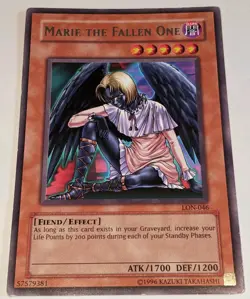 Yugioh x1 Marie the Fallen One (Rare UL Ed LON-046) (Light Play!) - Image 1