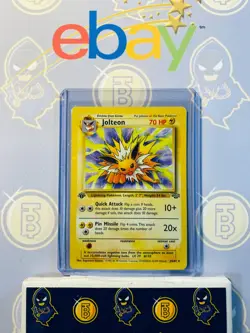 Jolteon 20/64 1st Edition MP Played Jungle Set 1999 Pokemon Card Non-Holo Rare - Image 1