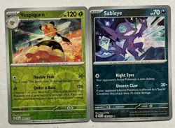 Pokemon 7 Card Paldean Fates Reverse Holo Lot No Duplicates Sableye Rookidee ++ - Image 2