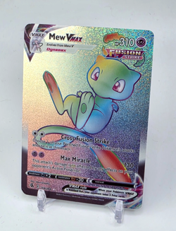 Custom SPARKLING HOLO Mew Vmax Card Mew Card READ DESCRIPTION BELOW - Image 1