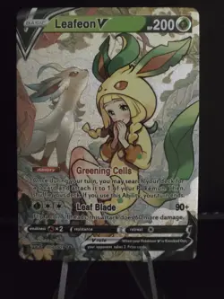 Pokemon Lillie Leafeon V Waifu Cute Doujin Ultra Rare Foil ACG Art Card - NM - Image 4
